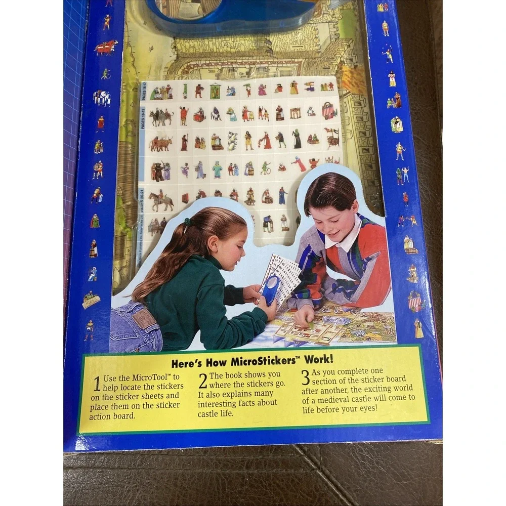 VTG Readers Digest Micro Stickers Castle Siege Worlds of Adventure Medieval Kids